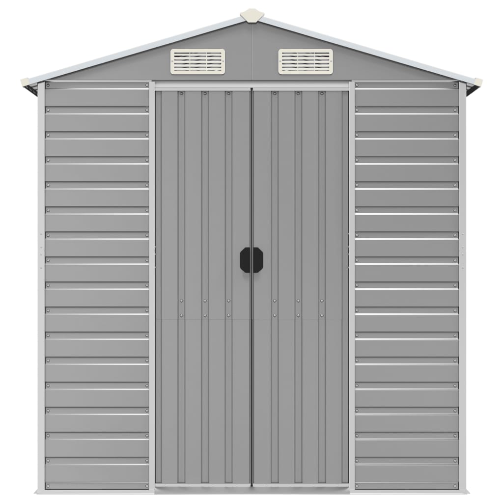 vidaXL Garden Shed Light Grey 191x895x198 cm Galvanised Steel