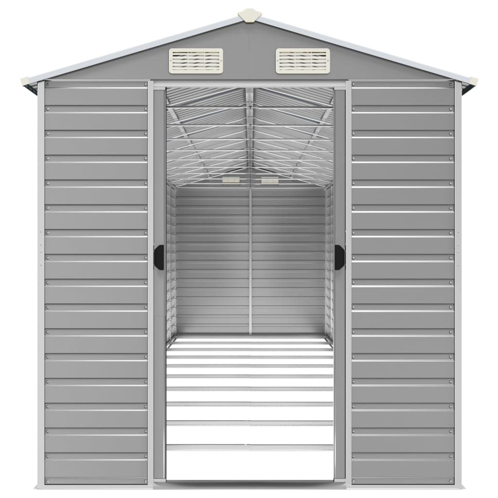 vidaXL Garden Shed Light Grey 191x895x198 cm Galvanised Steel