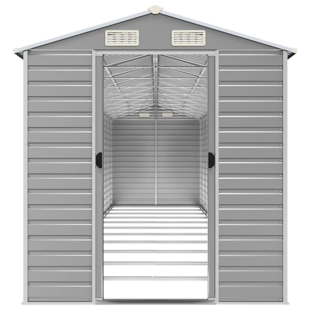 vidaXL Garden Shed Light Grey 191x980x198 cm Galvanised Steel