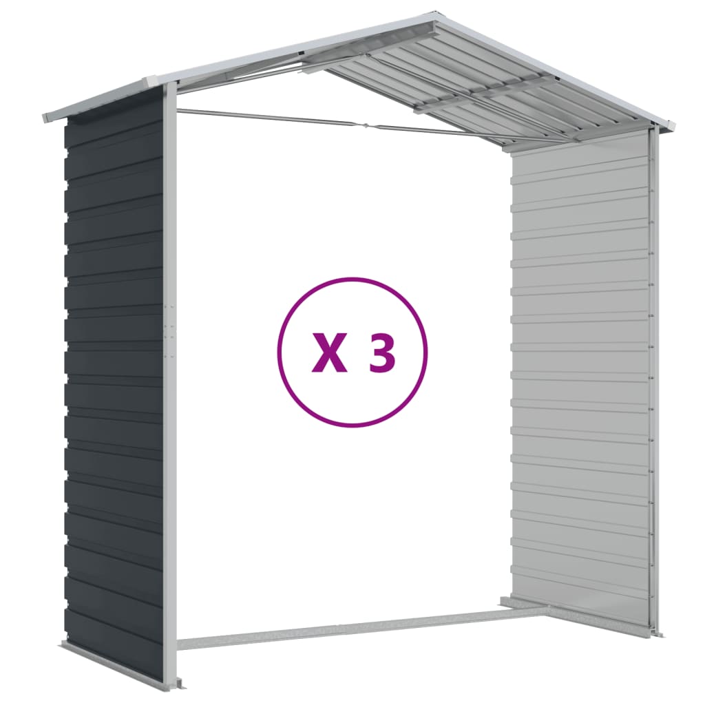 vidaXL Garden Shed Anthracite 191x300x198 cm Galvanised Steel