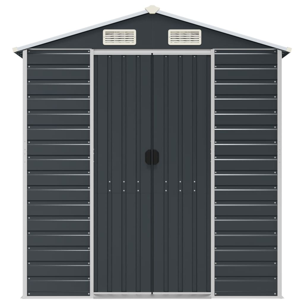 vidaXL Garden Shed Anthracite 191x470x198 cm Galvanised Steel
