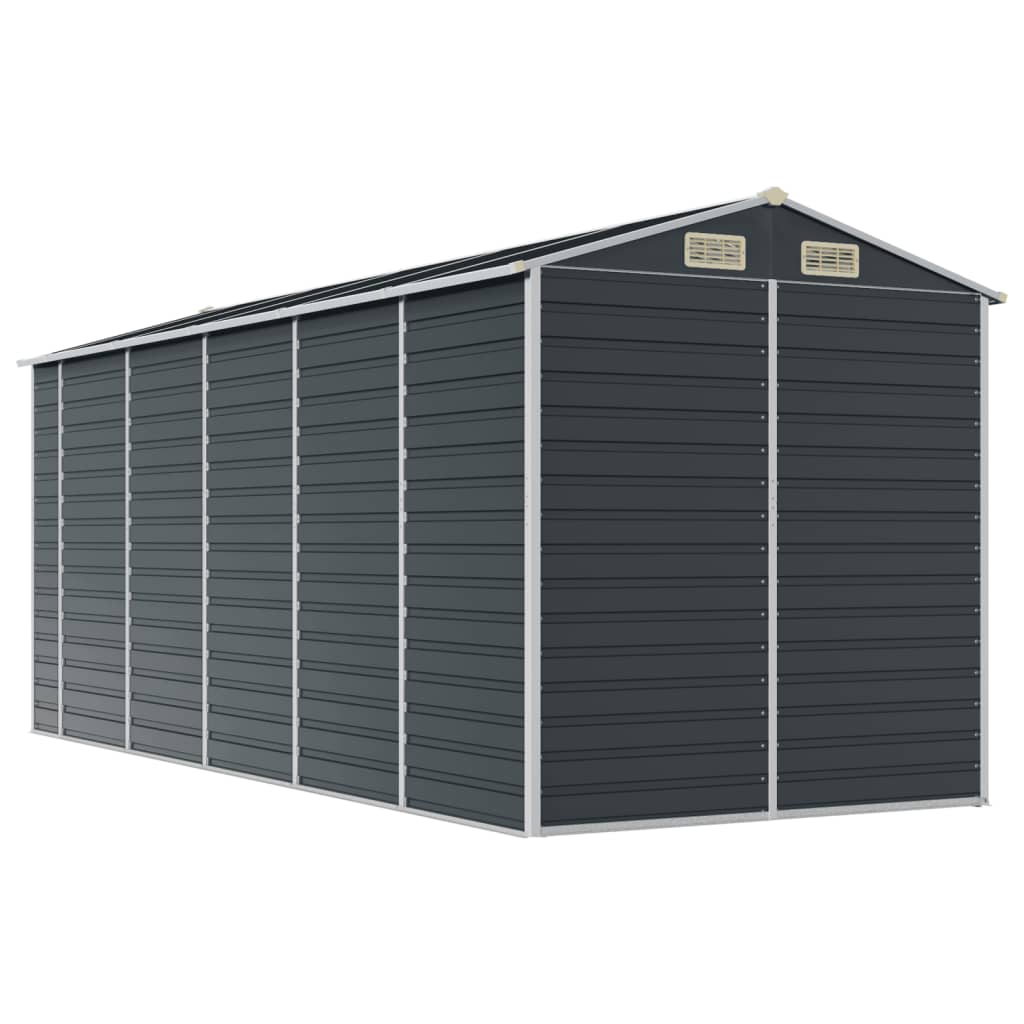 vidaXL Garden Shed Anthracite 191x470x198 cm Galvanised Steel