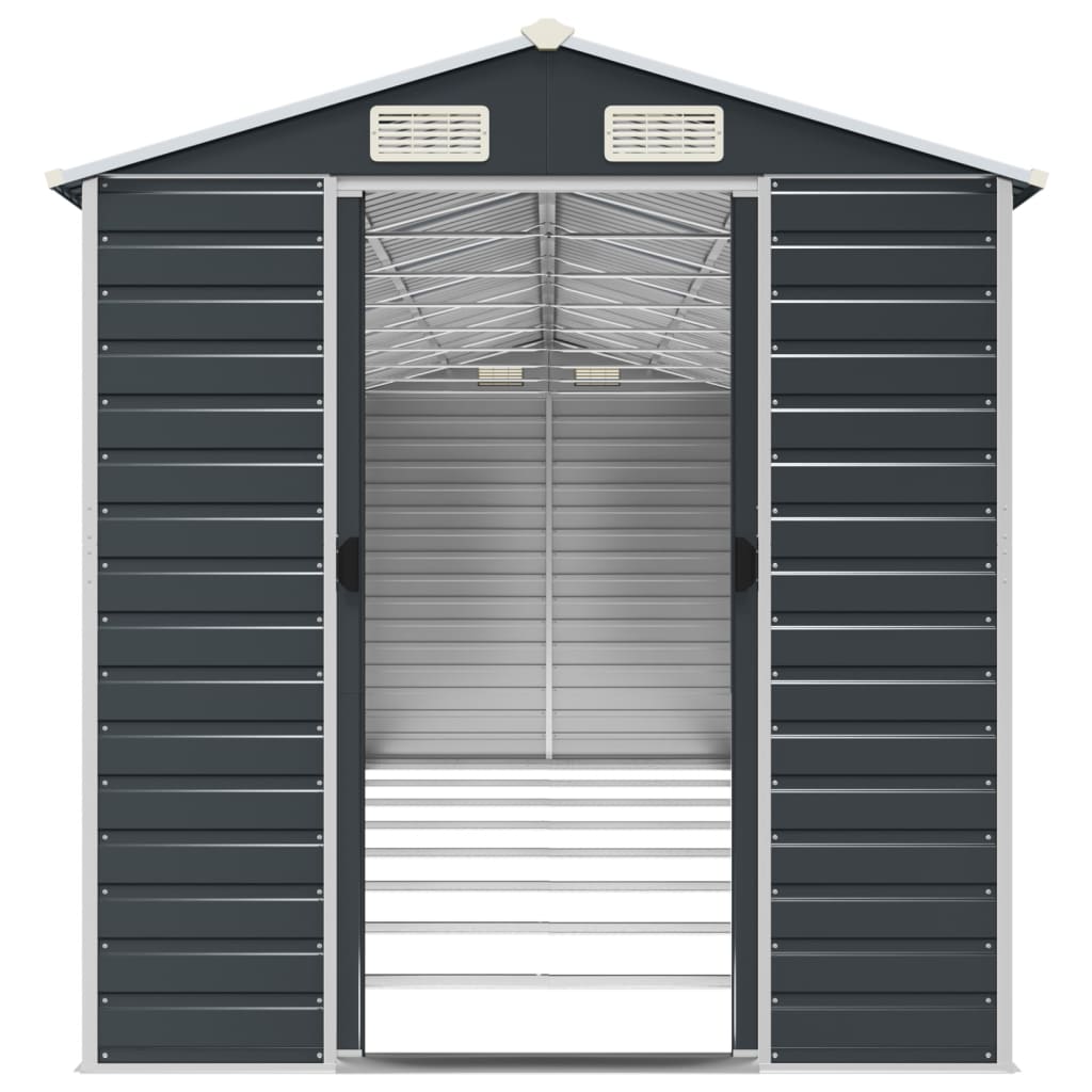 vidaXL Garden Shed Anthracite 191x725x198 cm Galvanised Steel
