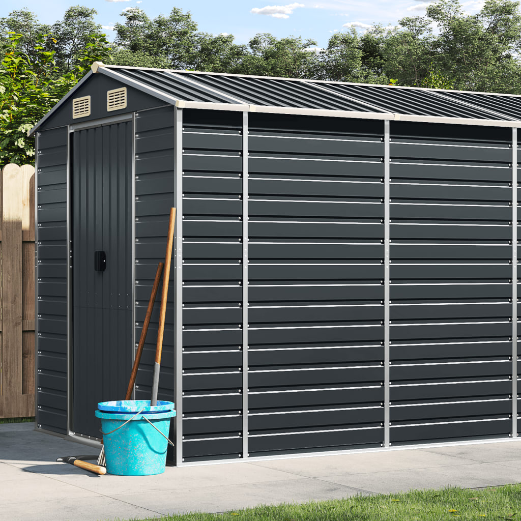 vidaXL Garden Shed Anthracite 191x725x198 cm Galvanised Steel