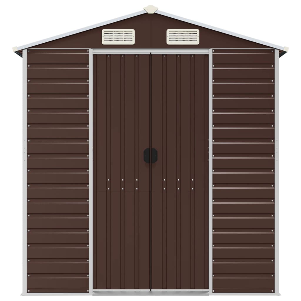 vidaXL Garden Shed Brown 191x130x198 cm Galvanised Steel