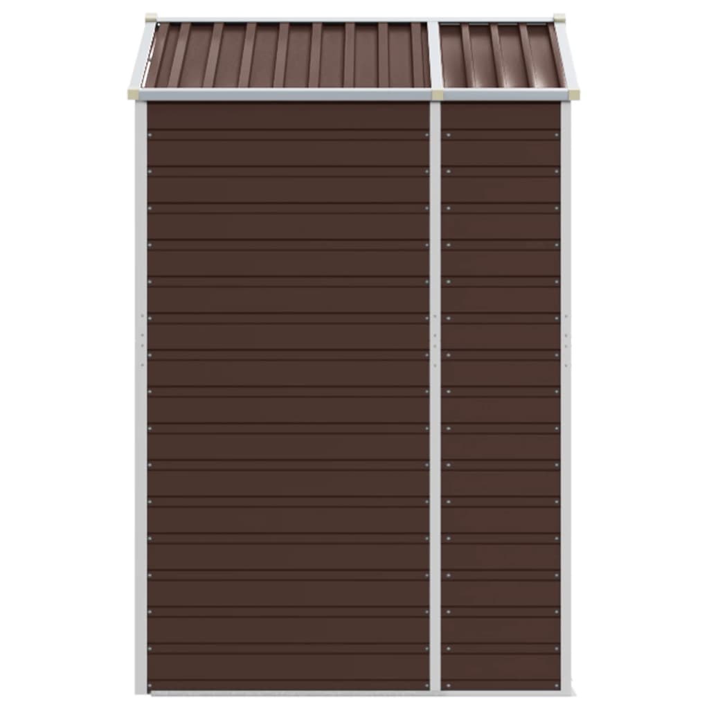 vidaXL Garden Shed Brown 191x130x198 cm Galvanised Steel