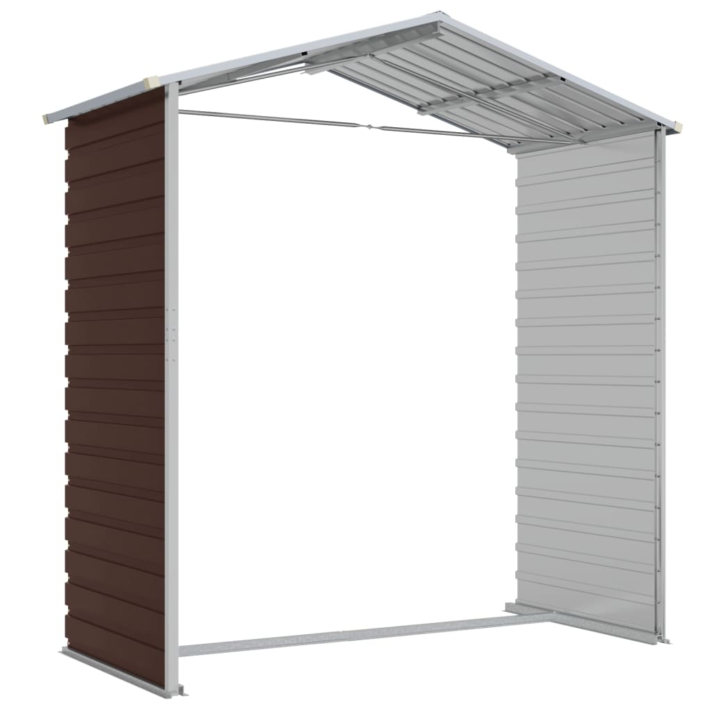 vidaXL Garden Shed Brown 191x130x198 cm Galvanised Steel