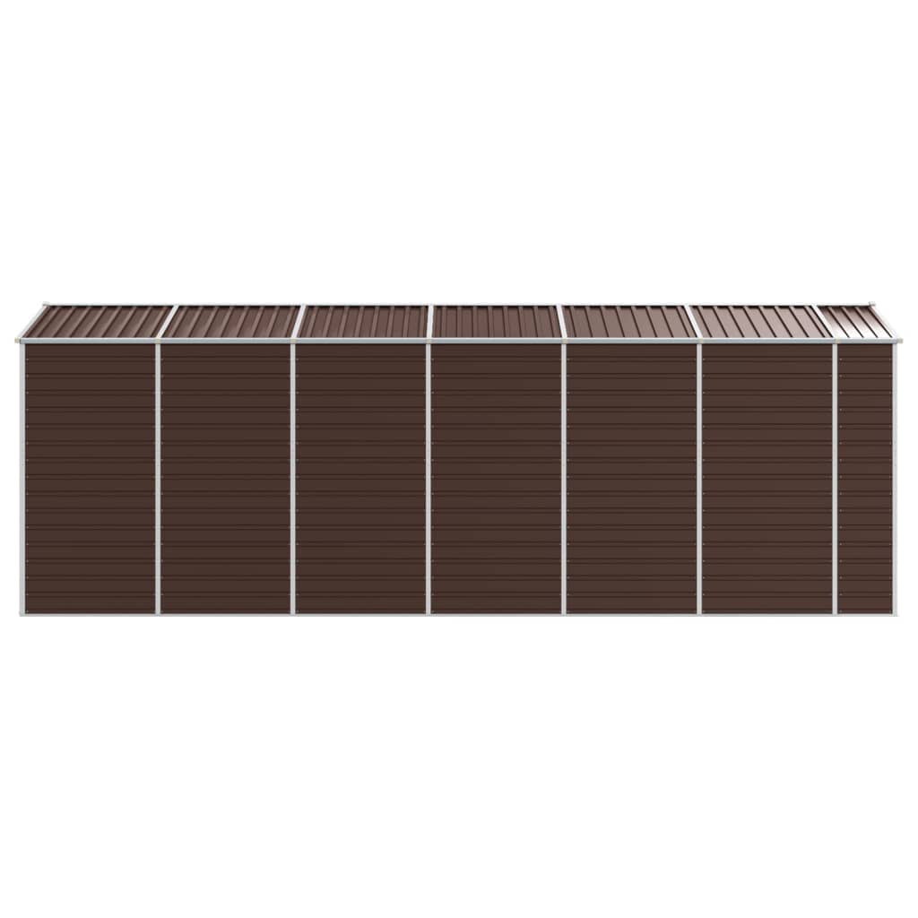 vidaXL Garden Shed Brown 191x555x198 cm Galvanised Steel