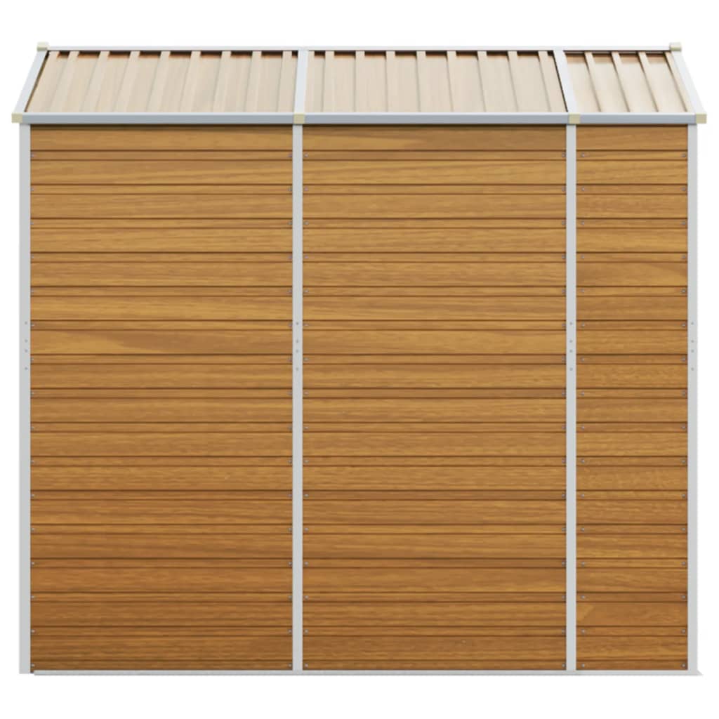 vidaXL Garden Shed Light Brown 191x215x198 cm Galvanised Steel