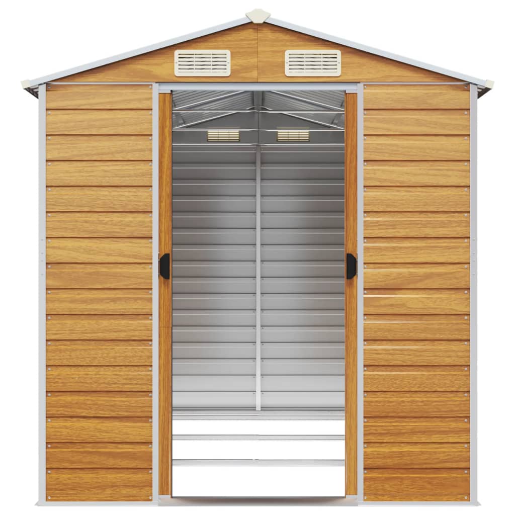 vidaXL Garden Shed Light Brown 191x300x198 cm Galvanised Steel