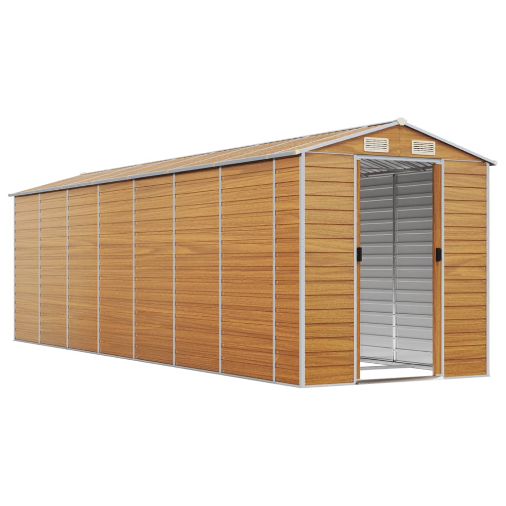 vidaXL Garden Shed Light Brown 191x640x198 cm Galvanised Steel