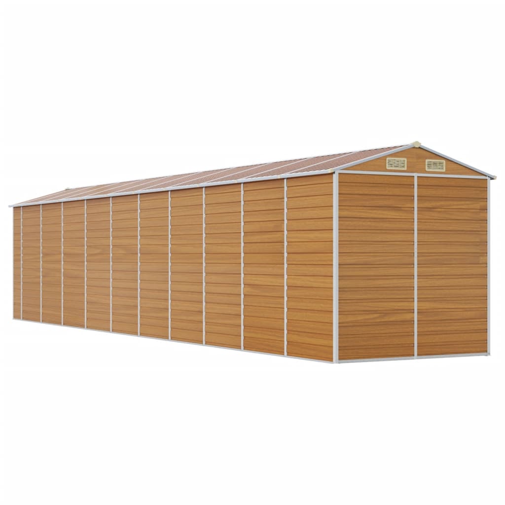 vidaXL Garden Shed Light Brown 191x895x198 cm Galvanised Steel
