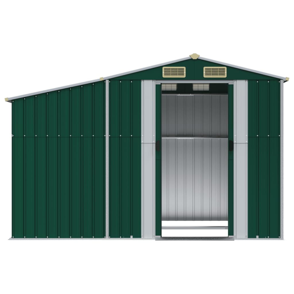 vidaXL Garden Shed Green 277x192.5x179 cm Galvanised Steel
