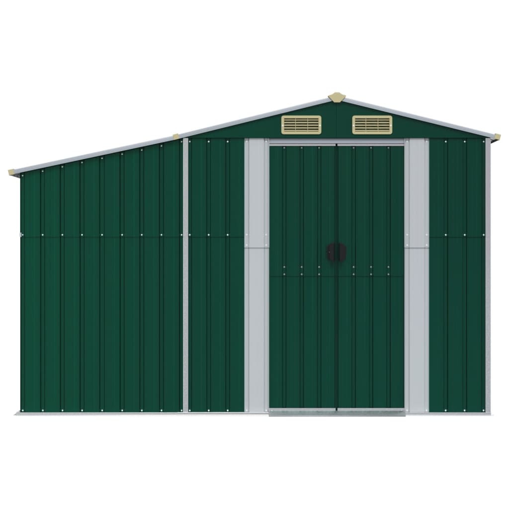 vidaXL Garden Shed Green 277x279x179 cm Galvanised Steel