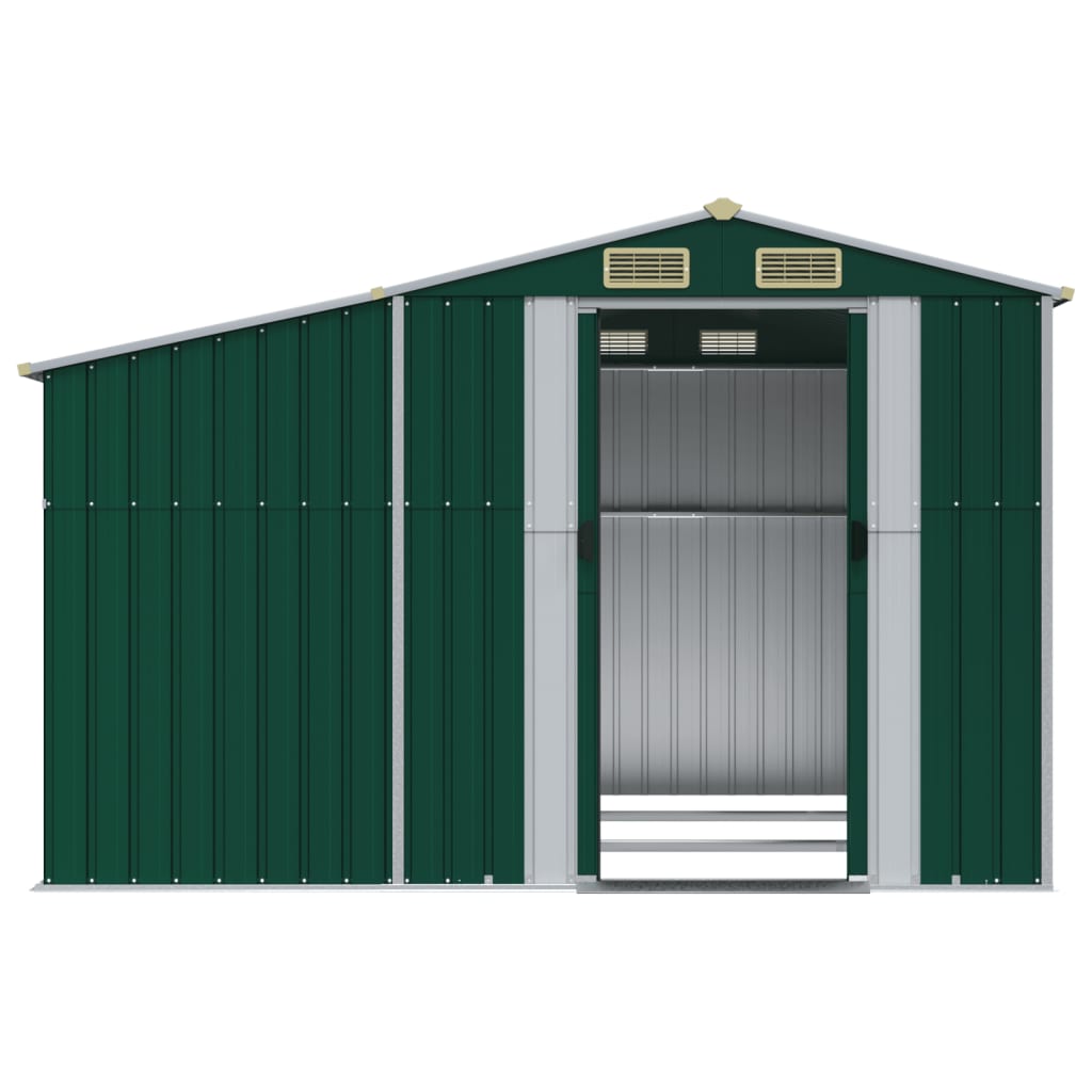 vidaXL Garden Shed Green 277x279x179 cm Galvanised Steel