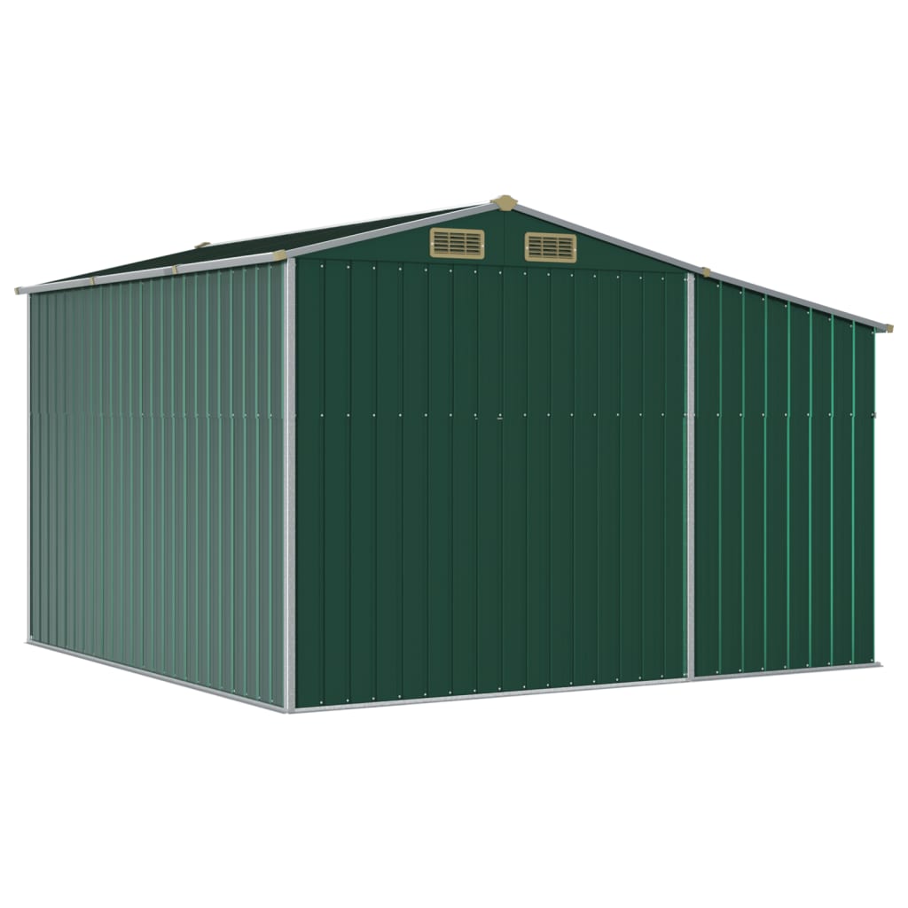 vidaXL Garden Shed Green 277x279x179 cm Galvanised Steel