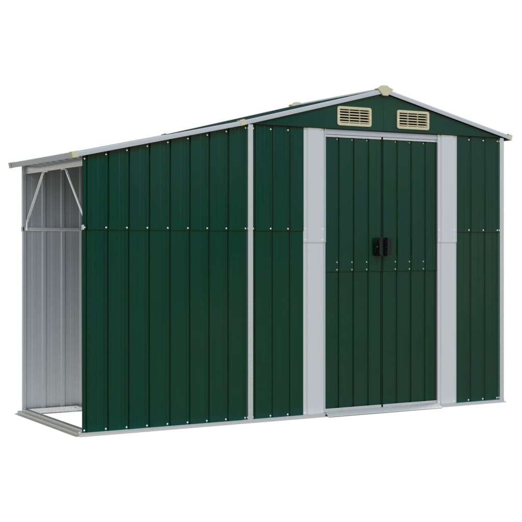 vidaXL Garden Shed Green 277x279x179 cm Galvanised Steel