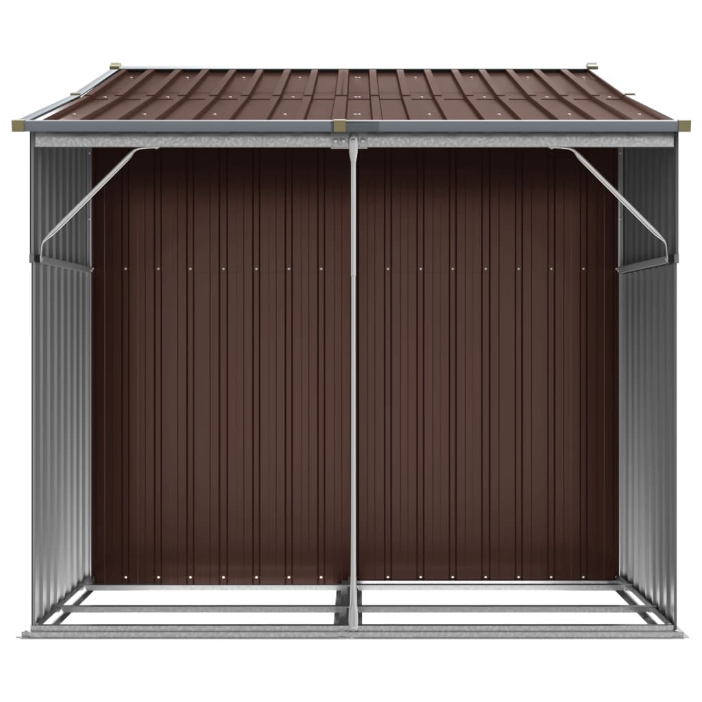 vidaXL Garden Shed Brown 277x192.5x179 cm Galvanised Steel