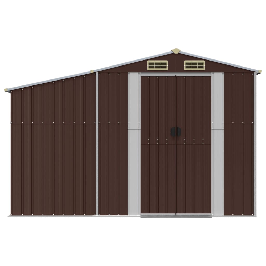 vidaXL Garden Shed Brown 277x279x179 cm Galvanised Steel