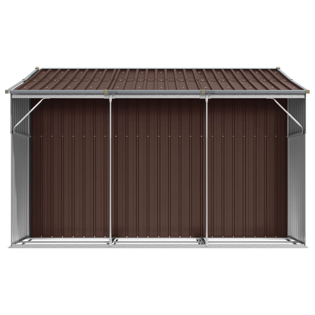 vidaXL Garden Shed Brown 277x279x179 cm Galvanised Steel