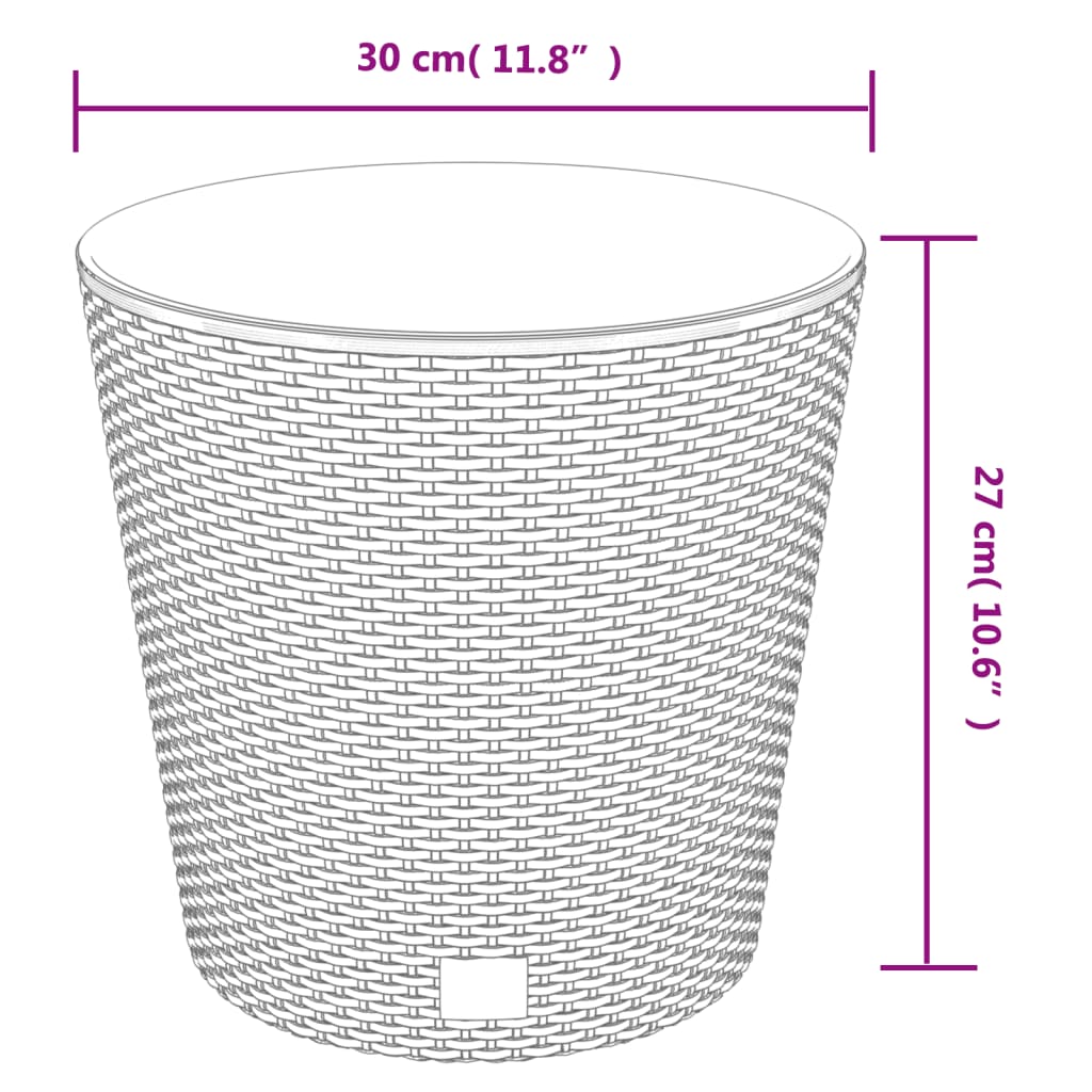 Planter with Removable Inner Anthracite 15 / 15.3 L PP Rattan