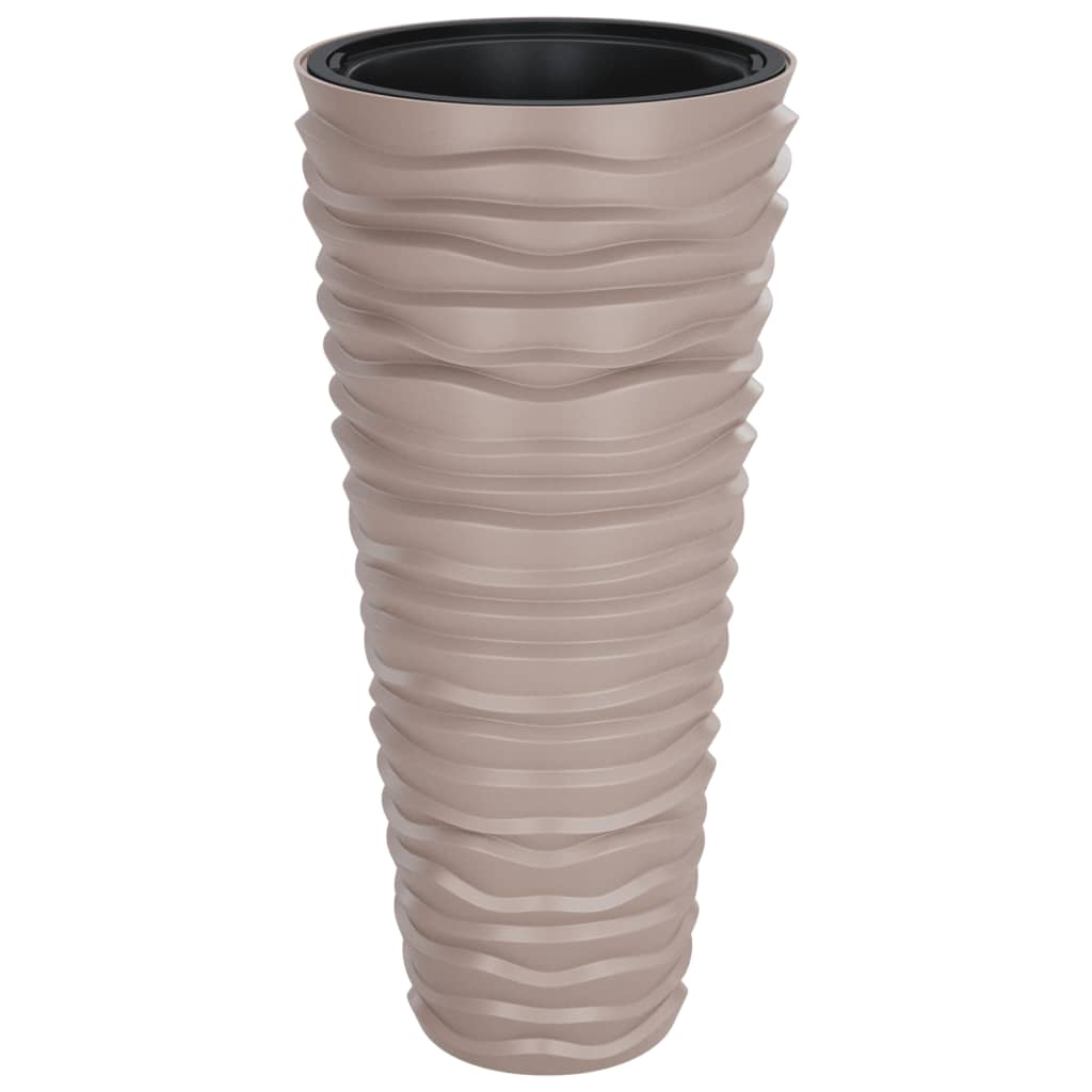 Planter with Removable Inner Mocha 18/45 L PP Grooved Look