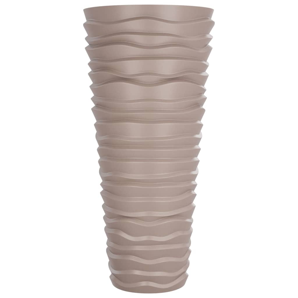 Planter with Removable Inner Mocha 18/45 L PP Grooved Look