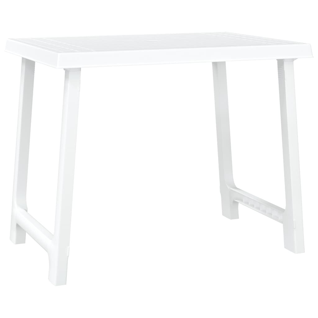 Camping Table White 79x56x64 cm PP Wooden Look