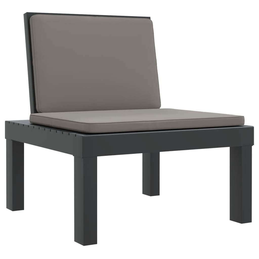 6 Piece Garden Lounge Set with Cushions Anthracite PP