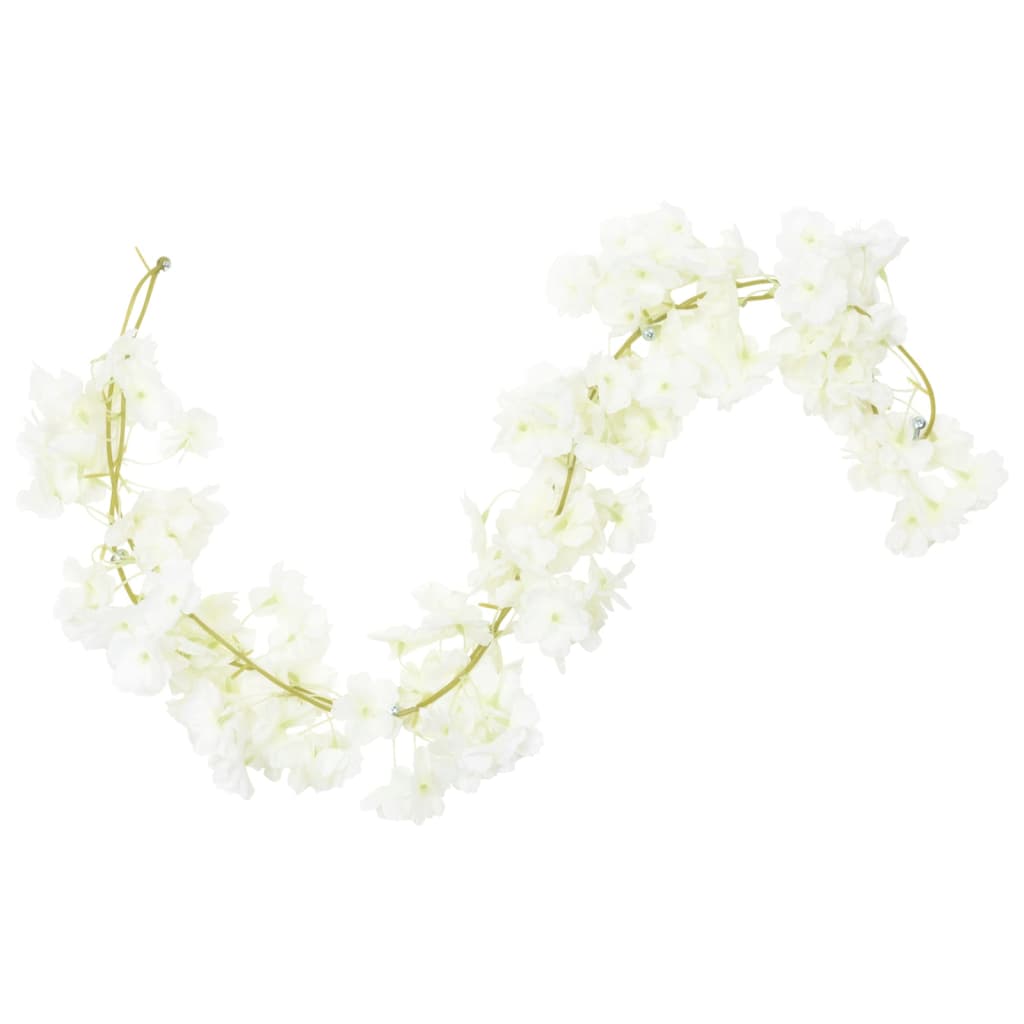 Christmas Flower Garlands 6 pcs White 180 cm
