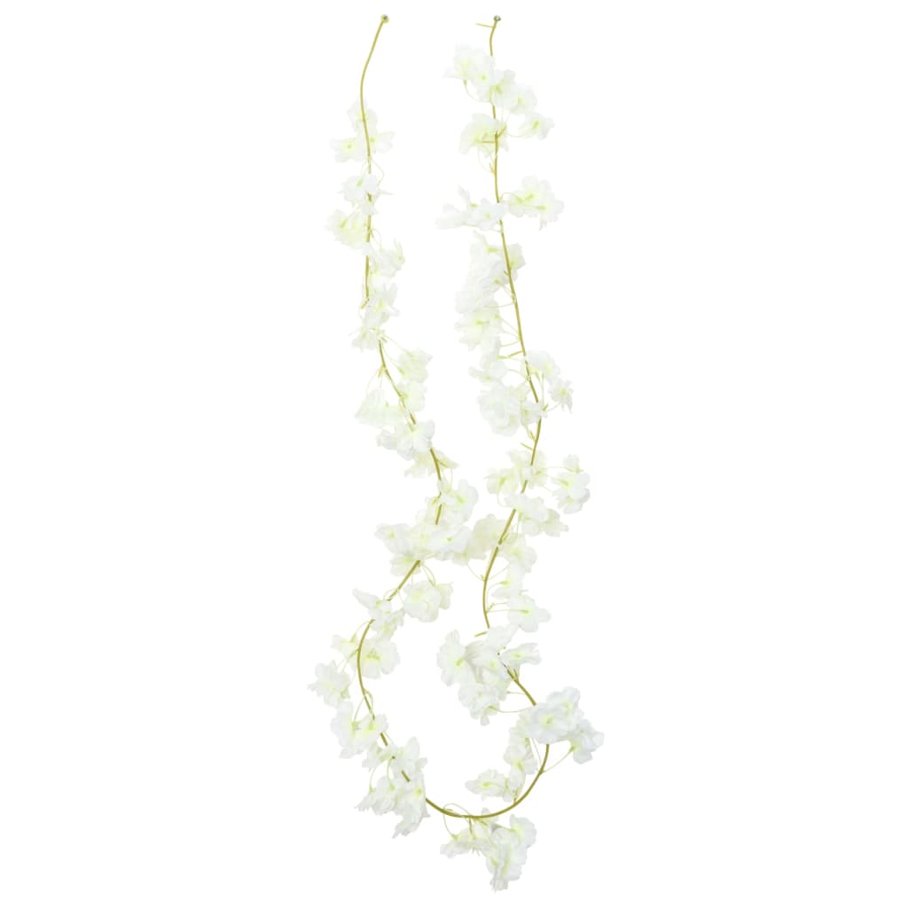 Christmas Flower Garlands 6 pcs White 180 cm