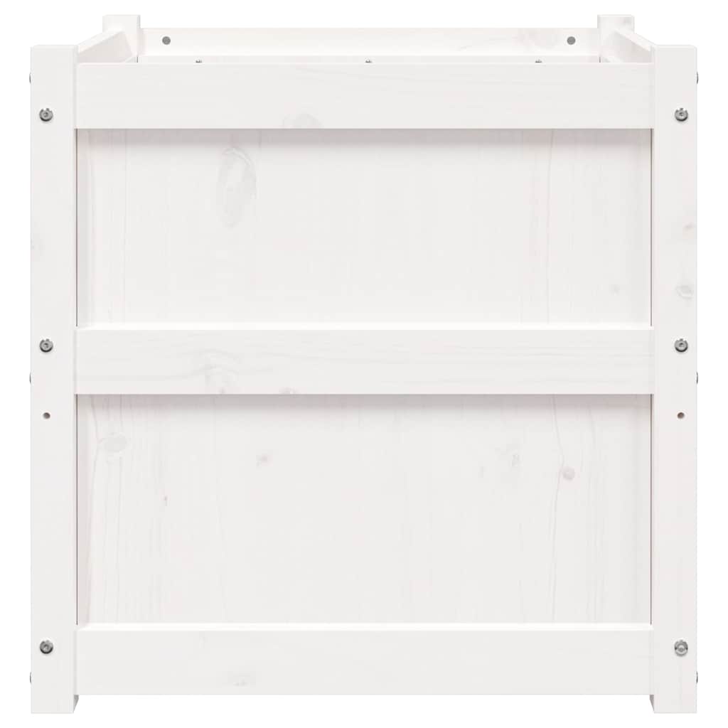 Garden Planter White 60x60x60 cm Solid Wood Pine