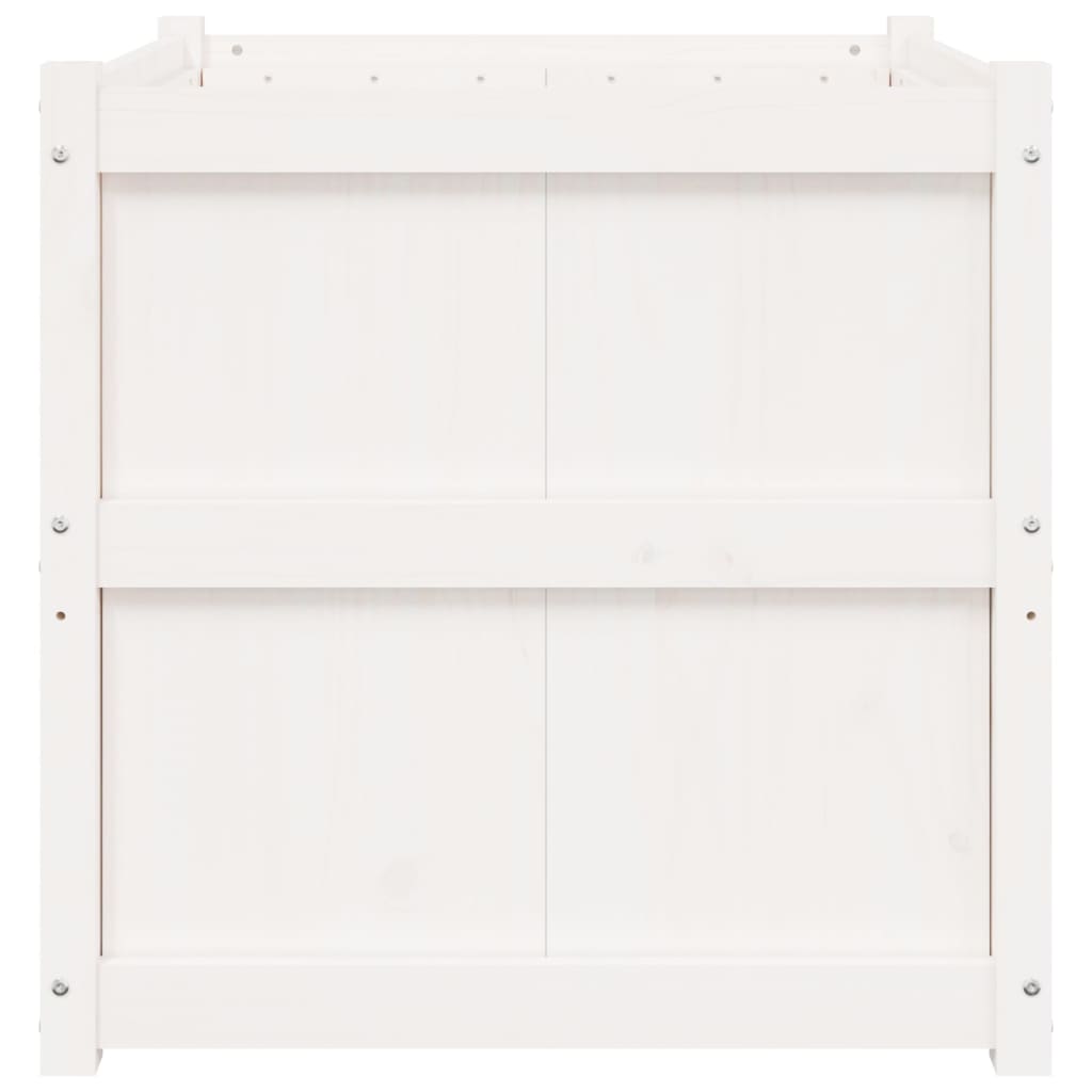 Garden Planter White 70x70x70 cm Solid Wood Pine