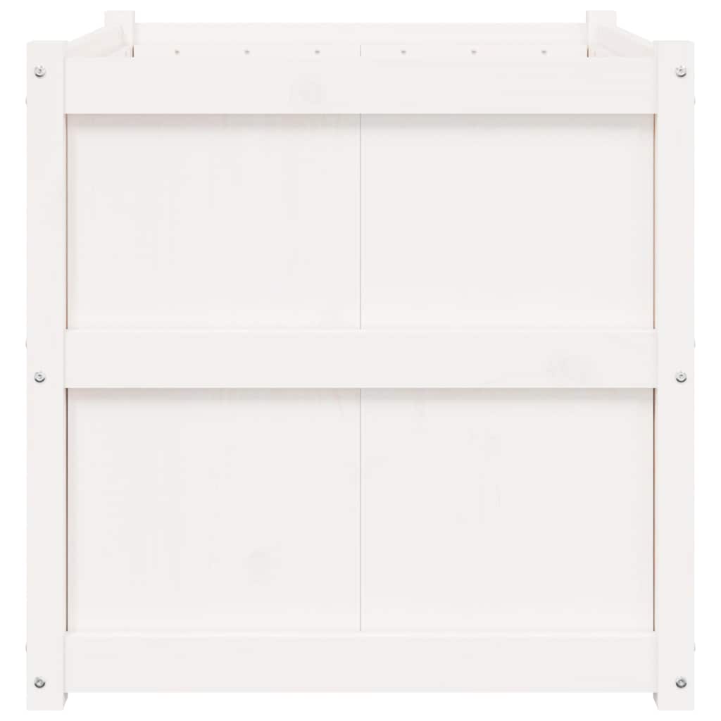 Garden Planter White 70x70x70 cm Solid Wood Pine