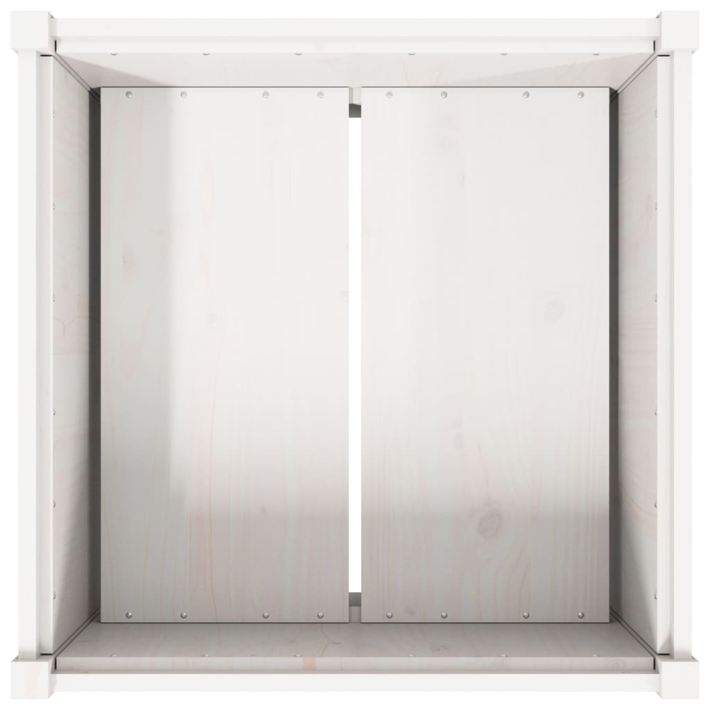 Garden Planter White 70x70x70 cm Solid Wood Pine