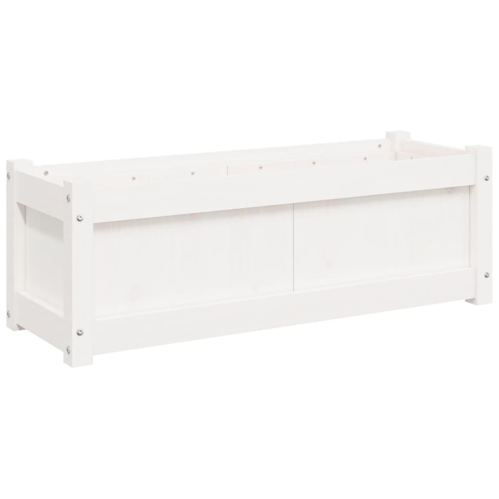 Garden Planter White 90x31x31 cm Solid Wood Pine