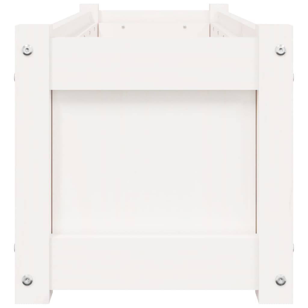 Garden Planter White 90x31x31 cm Solid Wood Pine