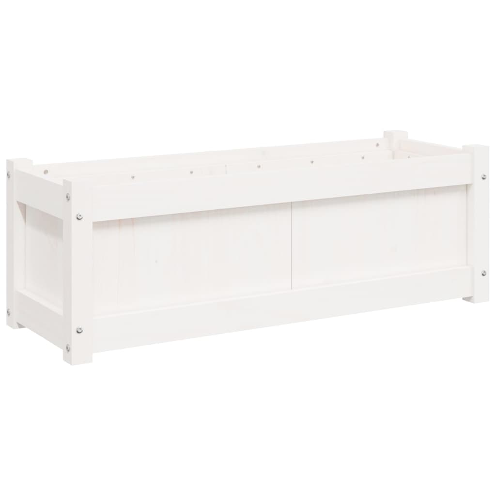 Garden Planter White 90x31x31 cm Solid Wood Pine