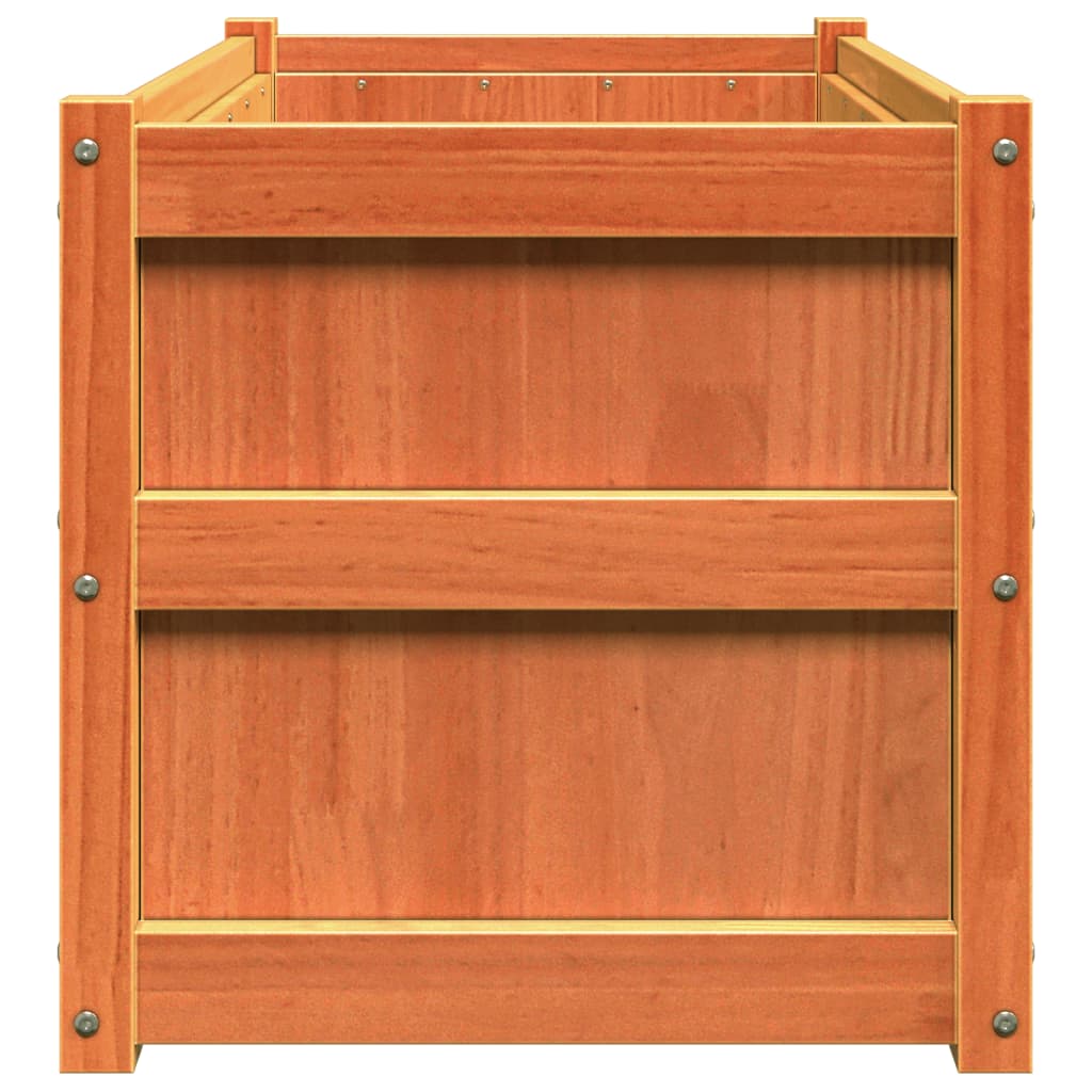 Garden Planters 2 pcs Wax Brown Solid Wood Pine