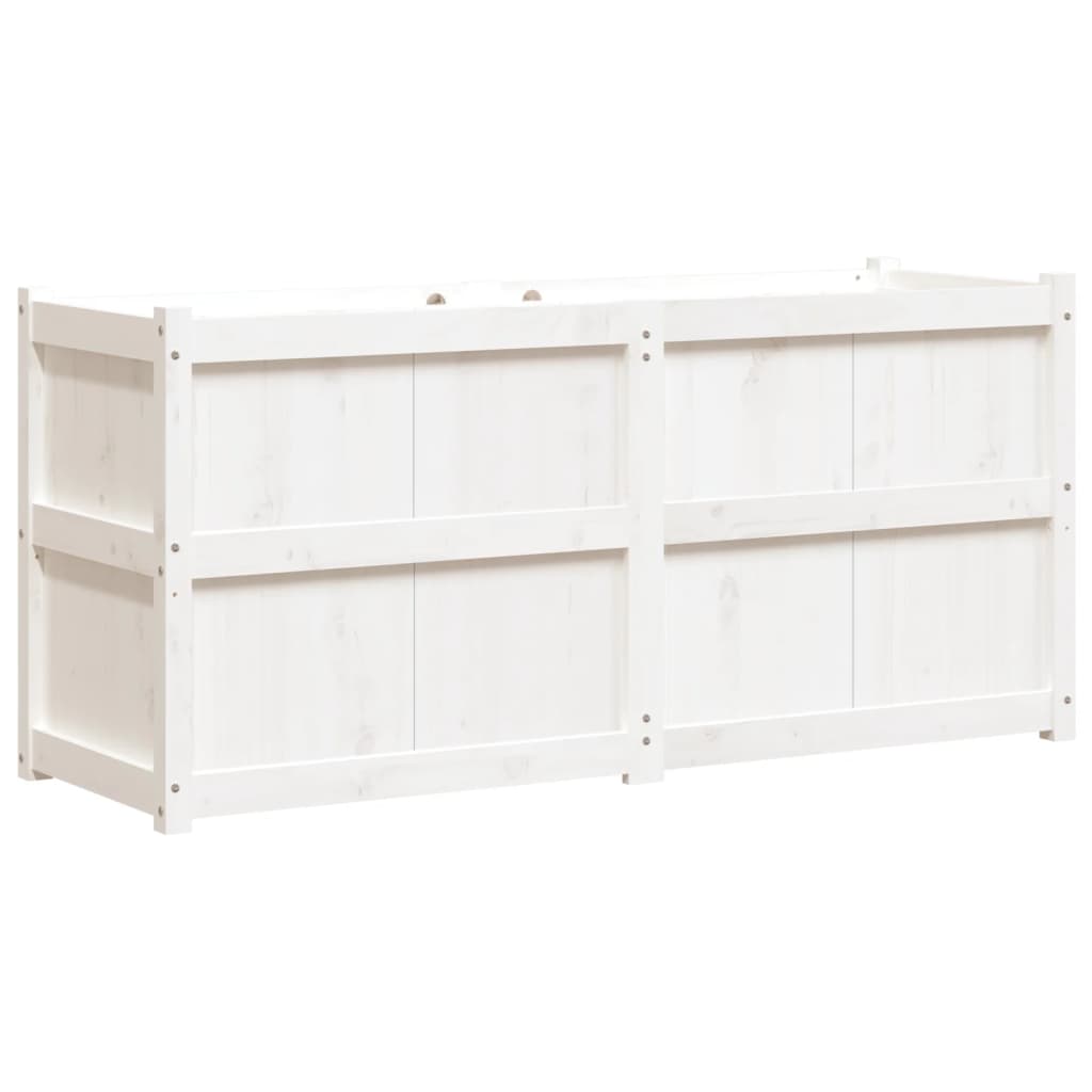 Garden Planter White 150x50x70 cm Solid Wood Pine