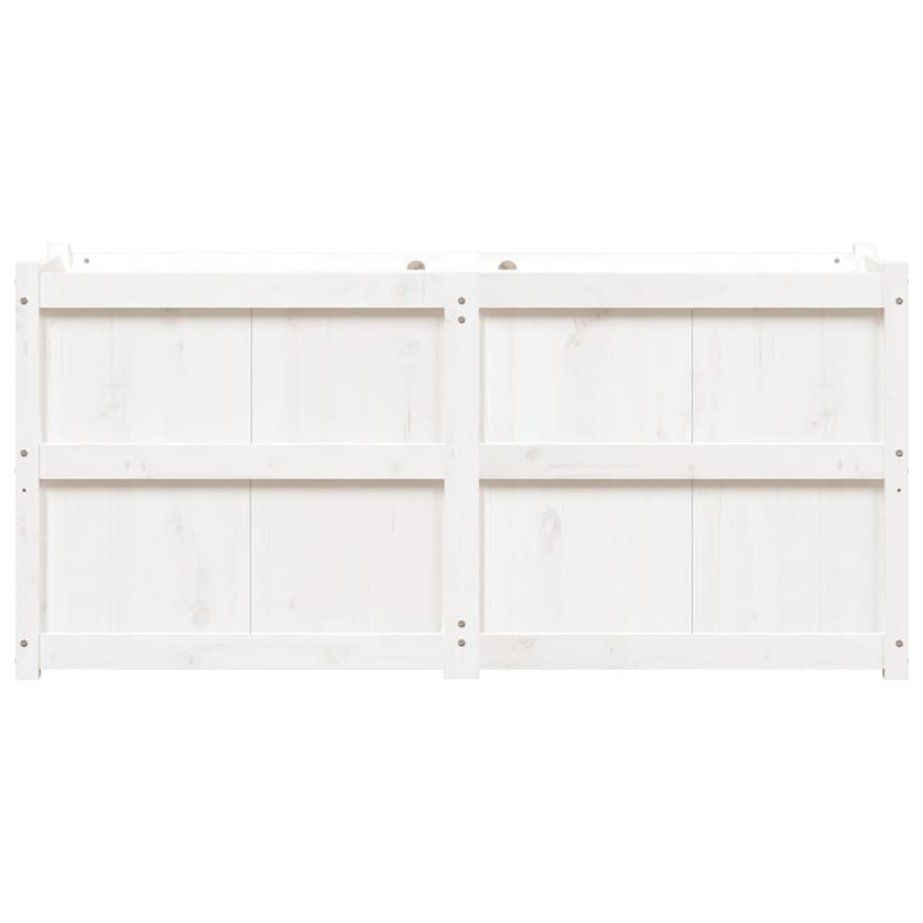 Garden Planter White 150x50x70 cm Solid Wood Pine