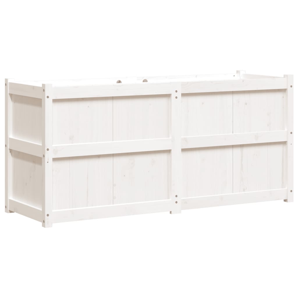 Garden Planter White 150x50x70 cm Solid Wood Pine