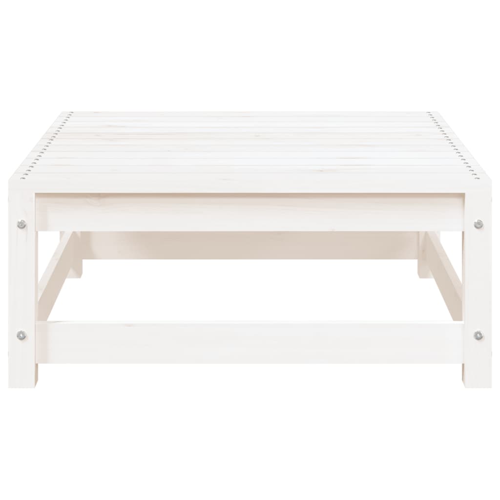 Garden Footstool White 70x70x30 cm Solid Wood Pine