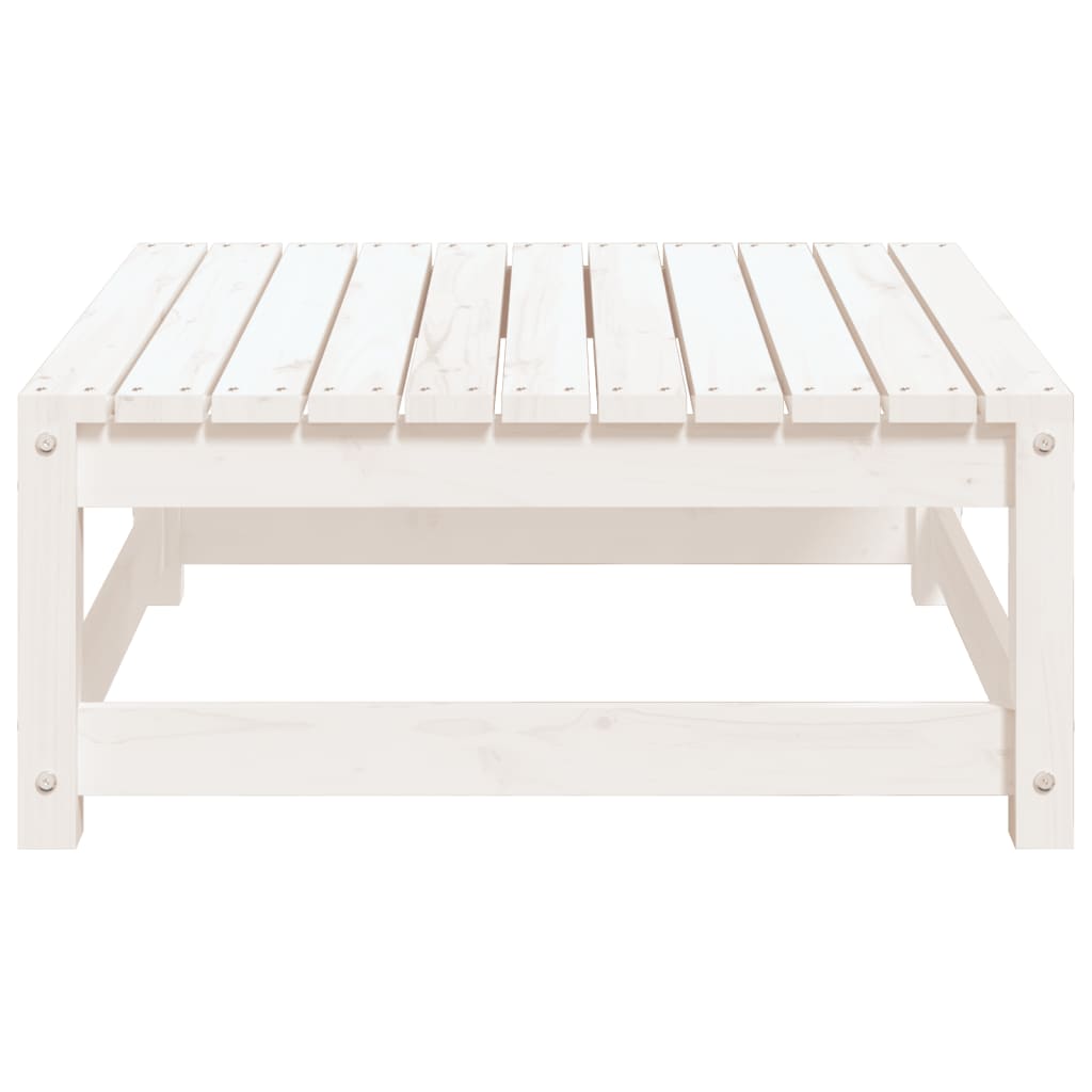 Garden Footstool White 70x70x30 cm Solid Wood Pine