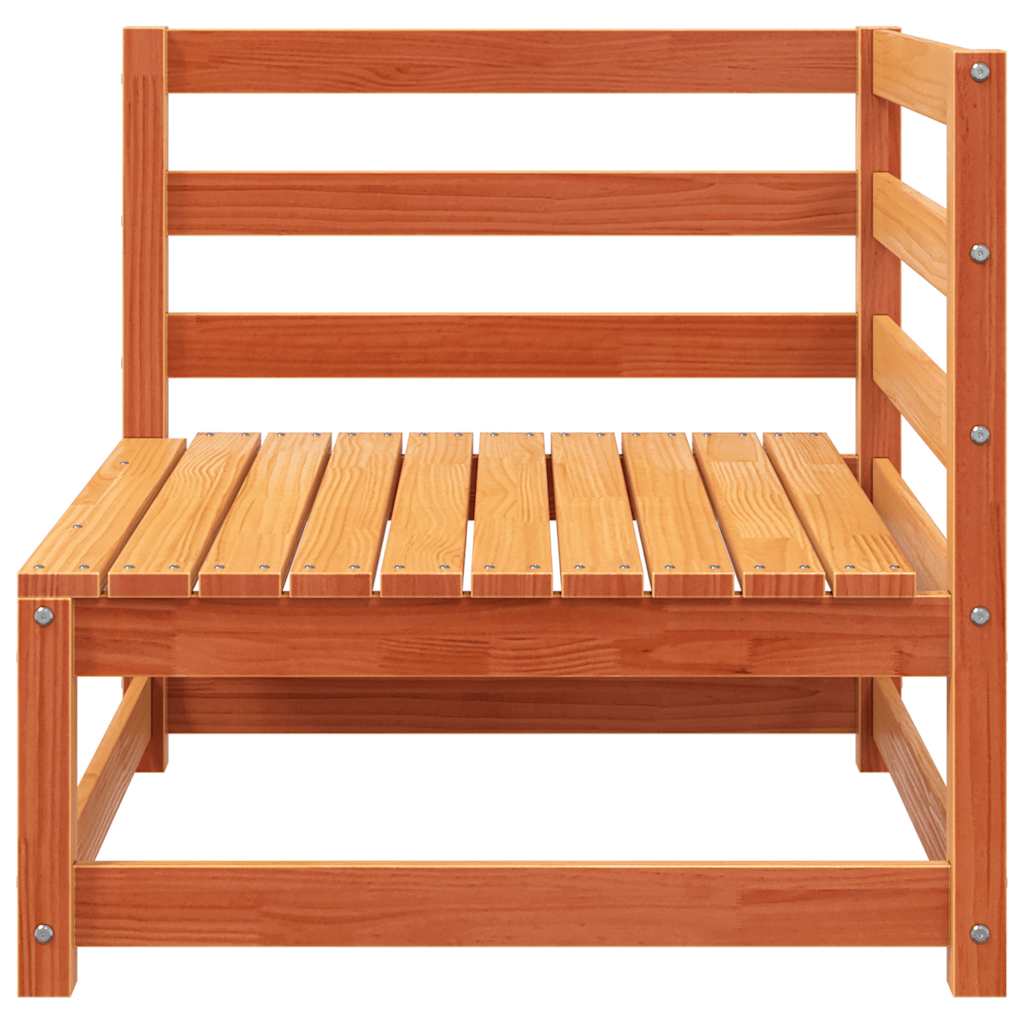 Garden Sofa 2-Seater Wax Brown Solid Wood Pine