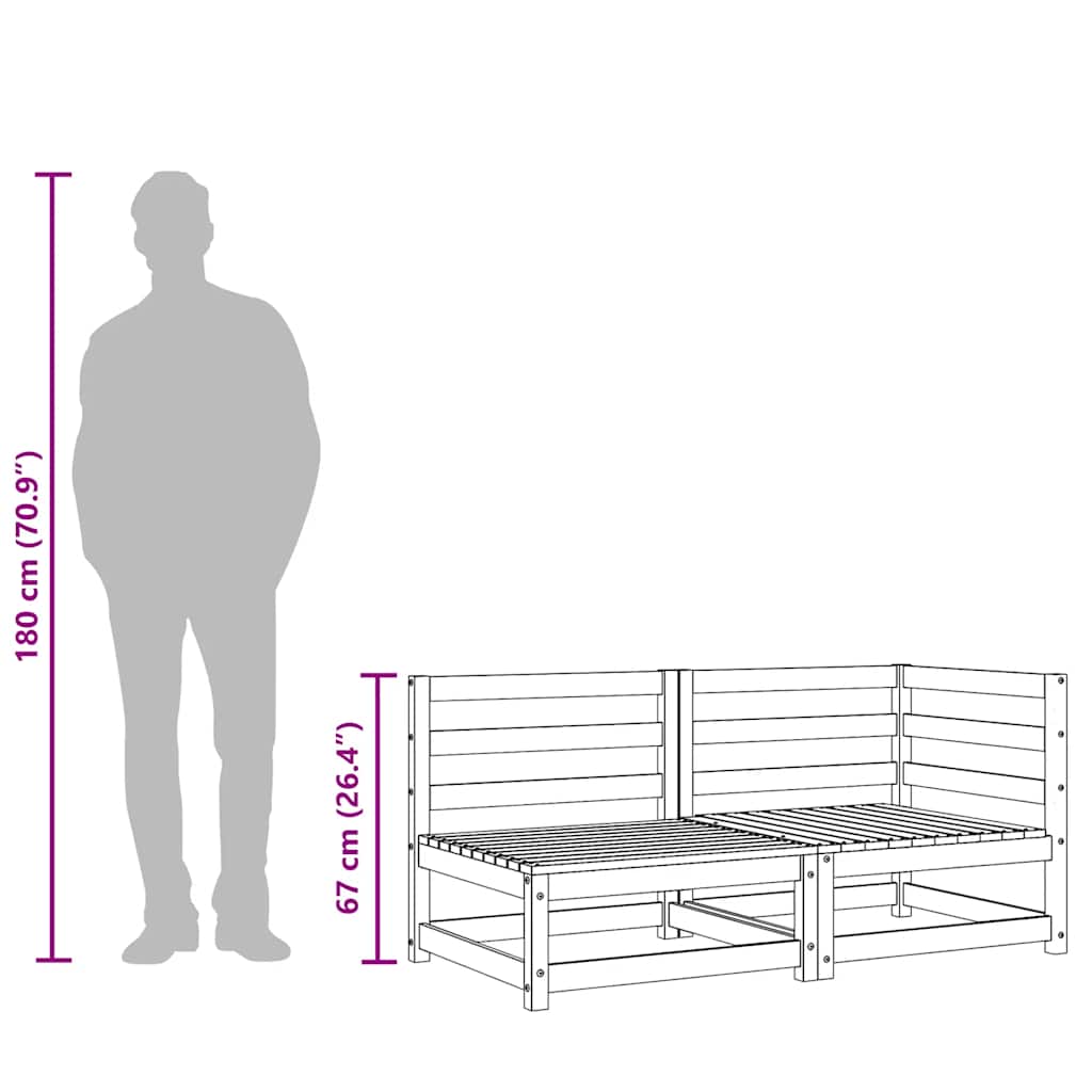 Garden Sofa 2-Seater Solid Wood Douglas