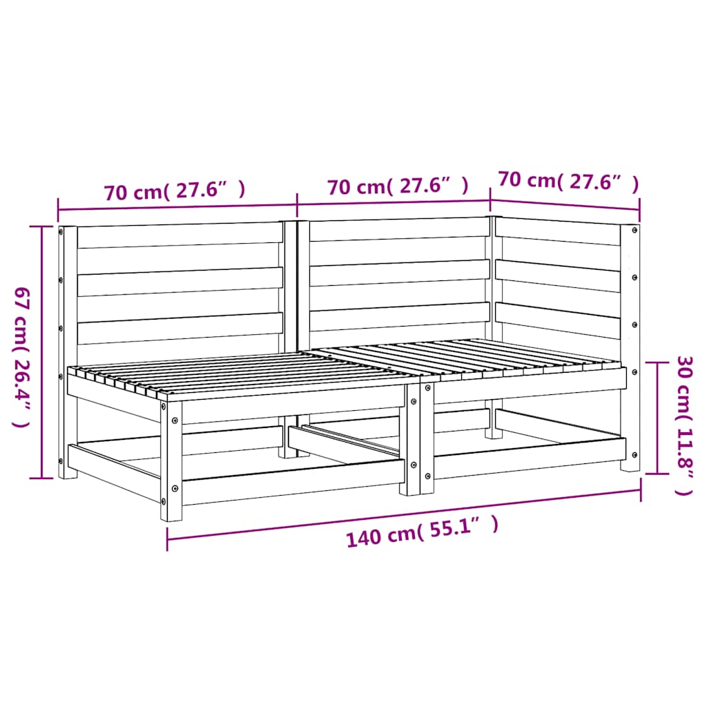 Garden Sofa 2-Seater Impregnated Wood Pine