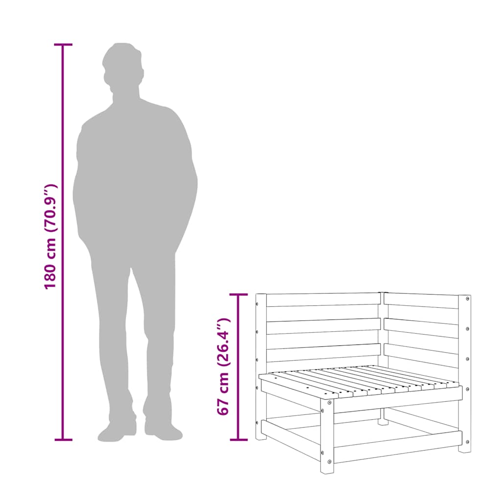Garden Sofa 3-Seater Solid Wood Douglas