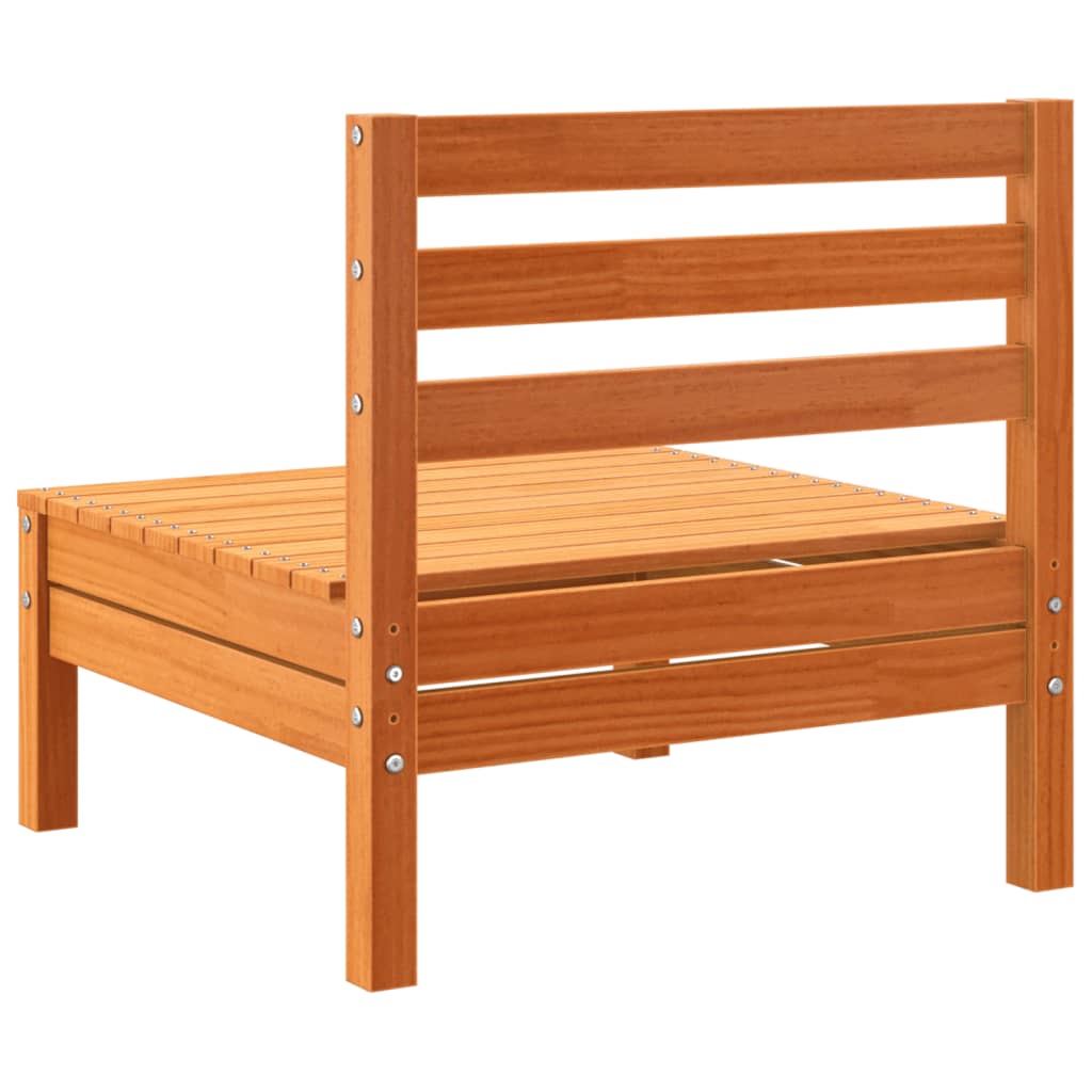 Garden Sofa Armless Wax Brown Solid Wood Pine