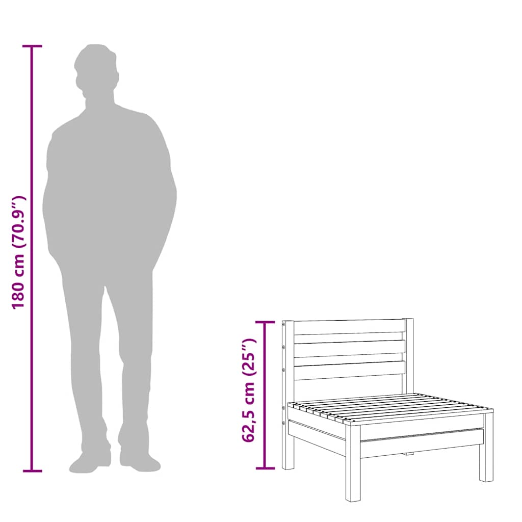 Garden Sofas Armless 4 pcs Impregnated Wood Pine